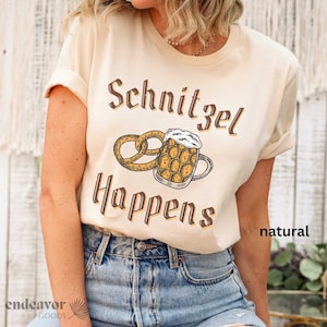 Schnitzel Happens, Funny Oktoberfest Shirt For Men Women Oktoberfest Shirt Beer Lover Tshirt German Beer Drinking Shirt Schnitzel Faced Bild 1