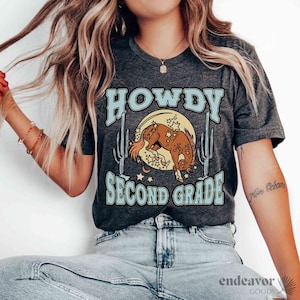 Howdy Second Grade Teacher Shirt 2nd Grade Teacher Shirt Matching Teacher Team Tee Second Grade Squad Cowboy Cowgirl Western Teacher Gift