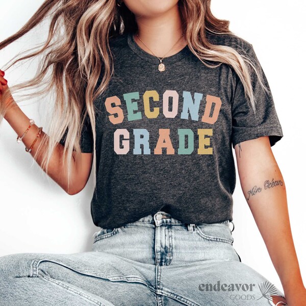 Second Grade Teacher Shirts 2nd grade Teacher Tee Elementary Back To School Retro Second Grade Teaching Team Grade Level Appreciation Gift