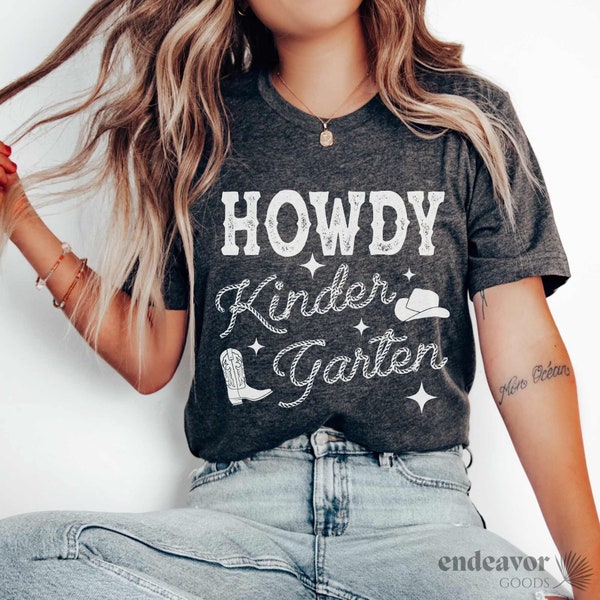 Howdy Kindergarten Teacher Shirt Kindergarten Teacher Tee Matching Teacher Team Shirts Kindergarten Crew Squad Cowboy Cowgirl Western Gift