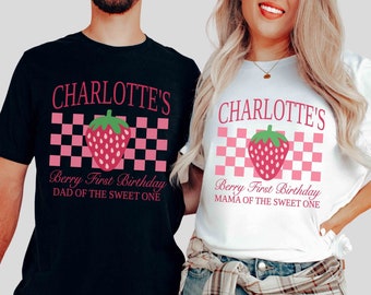 Berry First Birthday Matching Family Shirts Sweet One Birthday Shirt Mommy and Me 1st Birthday Berry Themed Birthday Strawberry Birthday Tee