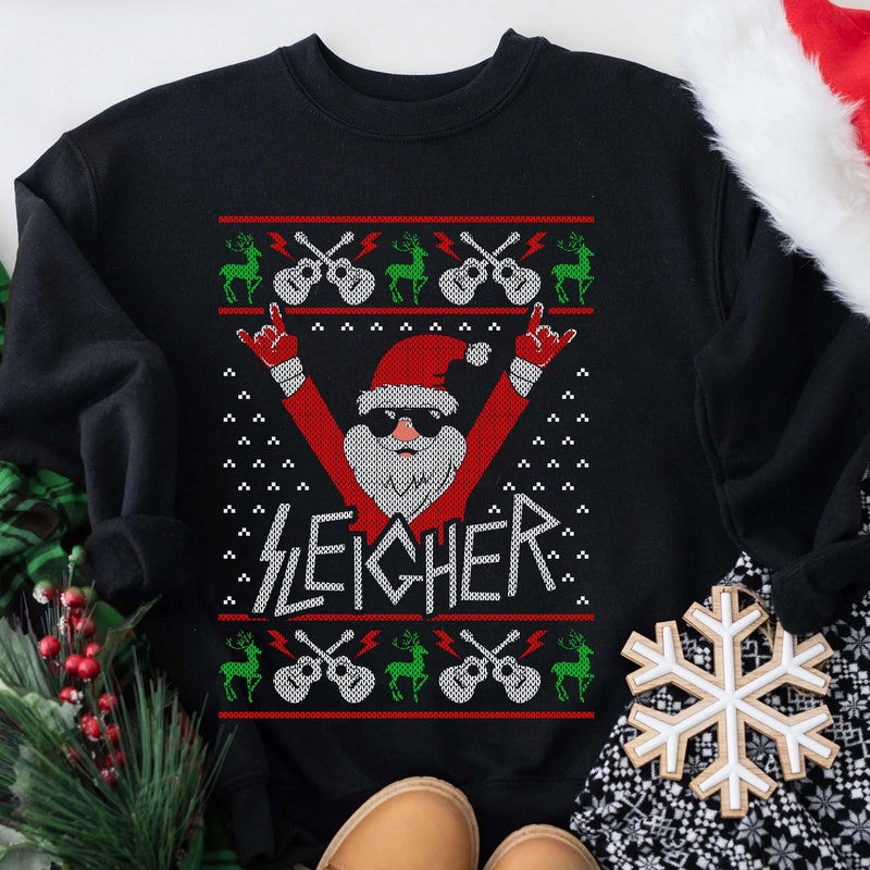 Heavy Metal Christmas Sweater Etsy