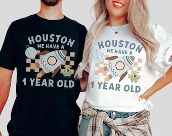 First Birthday Matching Family Shirts Outer Space 1st Birthday Shirt Mommy and Me Moon Birthday Houston We Have A One Year Old Rocket Shirt