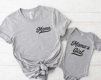 Mama and Mama's Girl Shirts, Mom of Girls Shirt, Mom and Daughter Shirts, Mama of Girls, Mother's Day Gift, Retro Mom Girl Matching Shirts