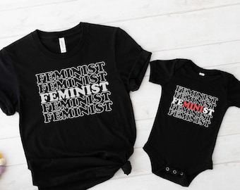 Mommy and Me Shirts, Mommy and Me Outfits Matching Shirts Mom Shirts Feminist LIttle Feminist Strong Women Girls, New Mom Gift, Gift For Mom