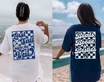 Cruise Bachelorette Shirts, Last Sail Before The Veil, Funny Bachelorette Party Shirts, Retro Bachelorette, Boating Bachelorette Nautical