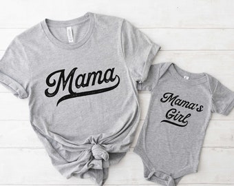 Mama and Mama's Girl Shirts, Mom of Girls Shirt, Mom and Daughter Shirts, Mama of Girls, Mother's Day Gift, Retro Mom Girl Matching Shirts