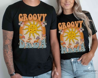 Two Groovy Family Birthday Shirts Groovy Birthday Girl Tee Groovy 2nd Birthday Outfit Boy Matching Mommy and Me Family Shirts Retro Groovy