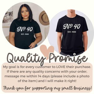 40th Birthday Shirt 40th Birthday Gift for Women No. 40 Est 1986 Born in 1985 Birth Year Gift for Best Friend Gift for Sister Hello 40 Shirt image 4