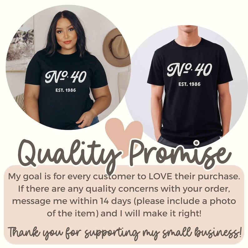40th Birthday Shirt 40th Birthday Gift for Women No. 40 Est 1986 Born in 1985 Birth Year Gift for Best Friend Gift for Sister Hello 40 Shirt image 4
