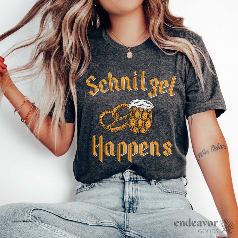 Schnitzel Happens, Funny Oktoberfest Shirt For Men Women Oktoberfest Shirt Beer Lover Tshirt German Beer Drinking Shirt Schnitzel Faced Bild 6