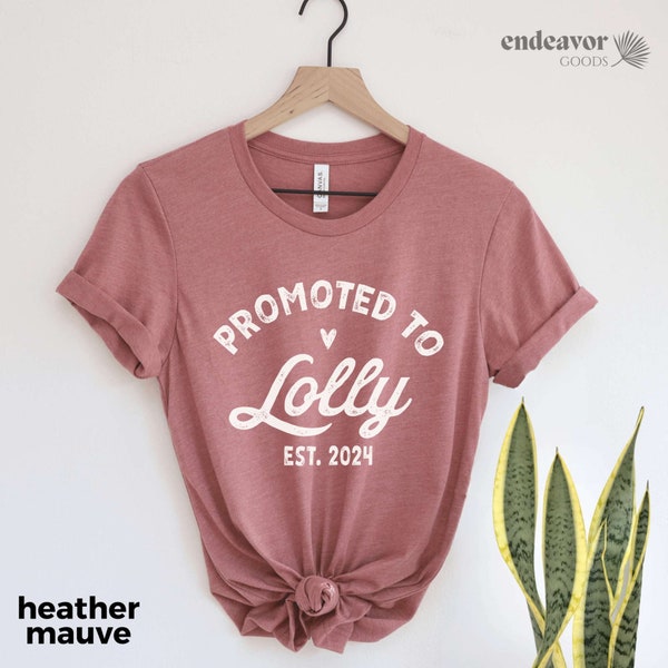 Promoted to Lolly Shirt New Grandma Shirt Lolly Established 2023 2024 Gender Reveal Shirt Maternity Shirt Pregnancy Reveal Gift for Grandma