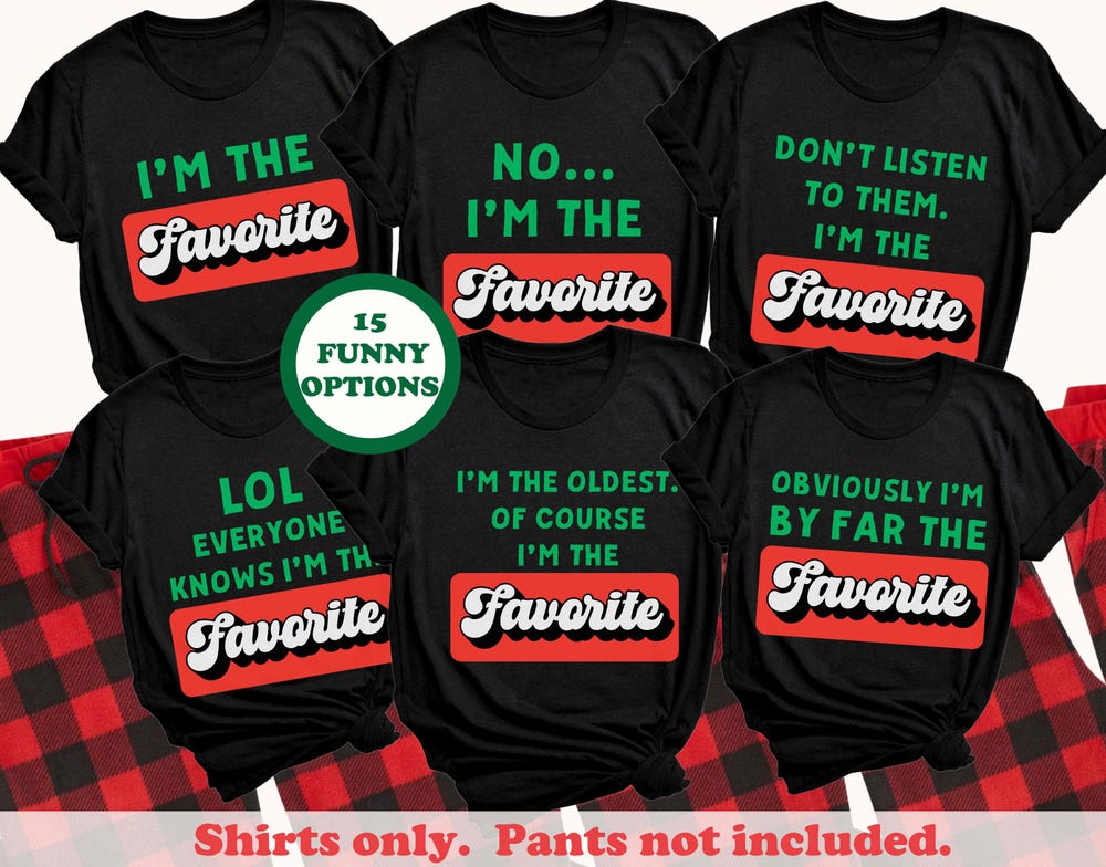 Matching Christmas Funny Family Christmas Shirts Family Christmas Pajamas Funny Family Christmas Tshirts Funny Brother Sister Tees Adult Xmas Pjs Tops Favorite Christmas Pajamas Gifts For Day Teeensemble