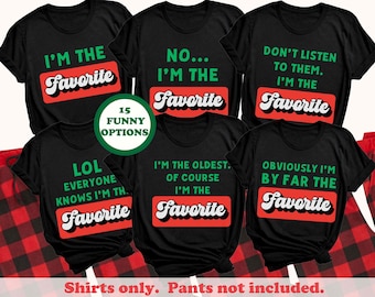 Funny Family Christmas Shirts Family Christmas Pajamas Funny Family Christmas tshirts Funny Brother Sister Tees Adult Xmas PJs Tops Favorite