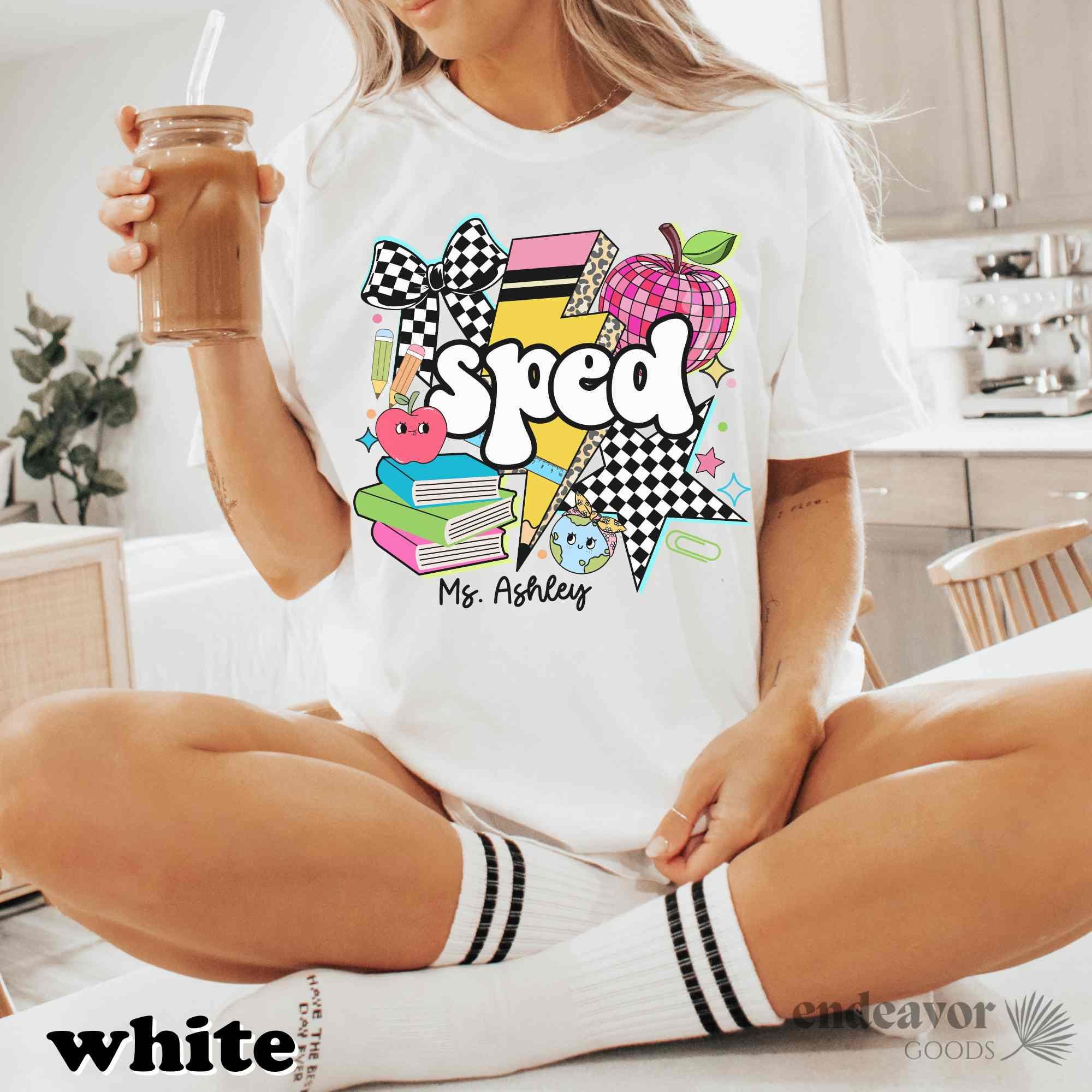 Comfort Colors Teacher Shirt Sped Teacher Personalized Teacher Shirt Custom Name Special Education Teacher Gift Back to School SPED Team