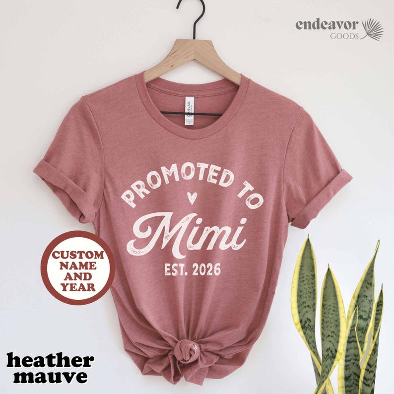 Promoted to Mimi Shirt, New Grandma Shirt, Mimi Established 2023 2024 Gender Reveal Shirt Maternity Shirt Pregnancy Reveal Gift for Grandma image 1