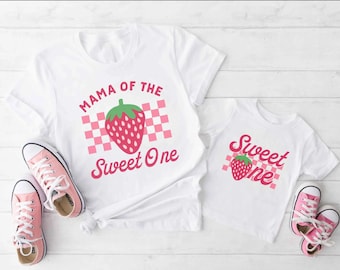 Berry First Birthday Matching Family Shirts Sweet One Birthday Shirt Mommy and Me 1st Birthday Berry Themed Birthday Strawberry Birthday Tee