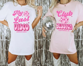 Custom Disco Bachelorette Party Shirts, Disco Bride Shirt, Bride's Last Disco Bachelorette Shirts Nashville Retro Disco Bridal Party Shirts