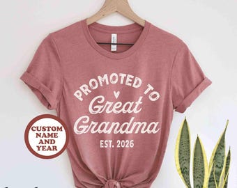 Promoted to Great Grandma Shirt New Grandma Shirt Grandma Established Gender Reveal Shirt Pregnancy Reveal Gift for Great Grandma Est.