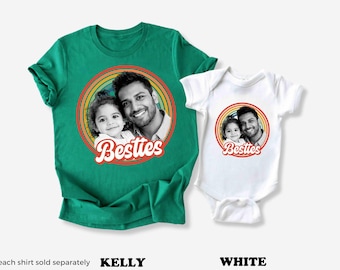 Custom Daddy and Me Besties Shirts Personalized Photo Shirts Father Son Matching Shirts Daddy Daughter Father's Day Gift
