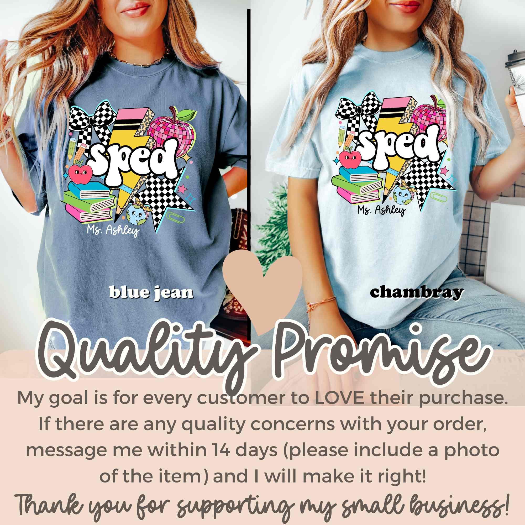 Comfort Colors Teacher Shirt Sped Teacher Personalized Teacher Shirt Custom Name Special Education Teacher Gift Back to School SPED Team