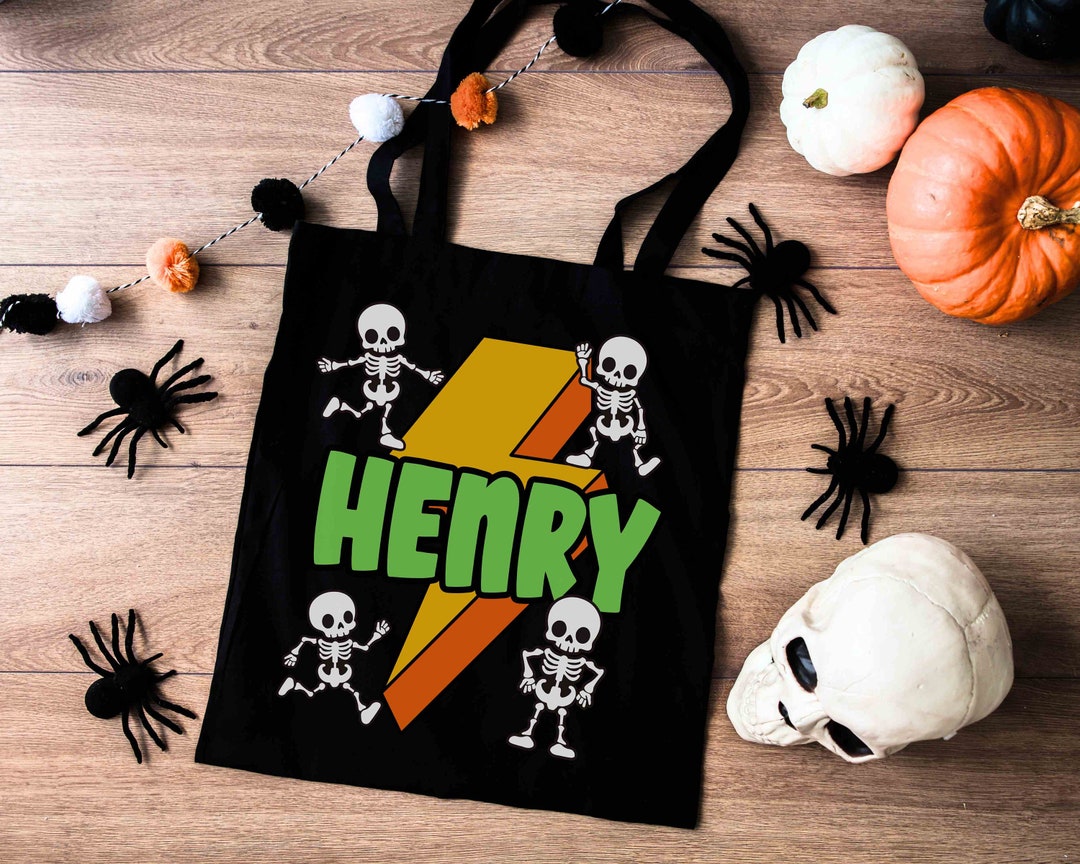 Personalized Trick or Treat Bag Custom Halloween Bag Halloween Tote Kid ...