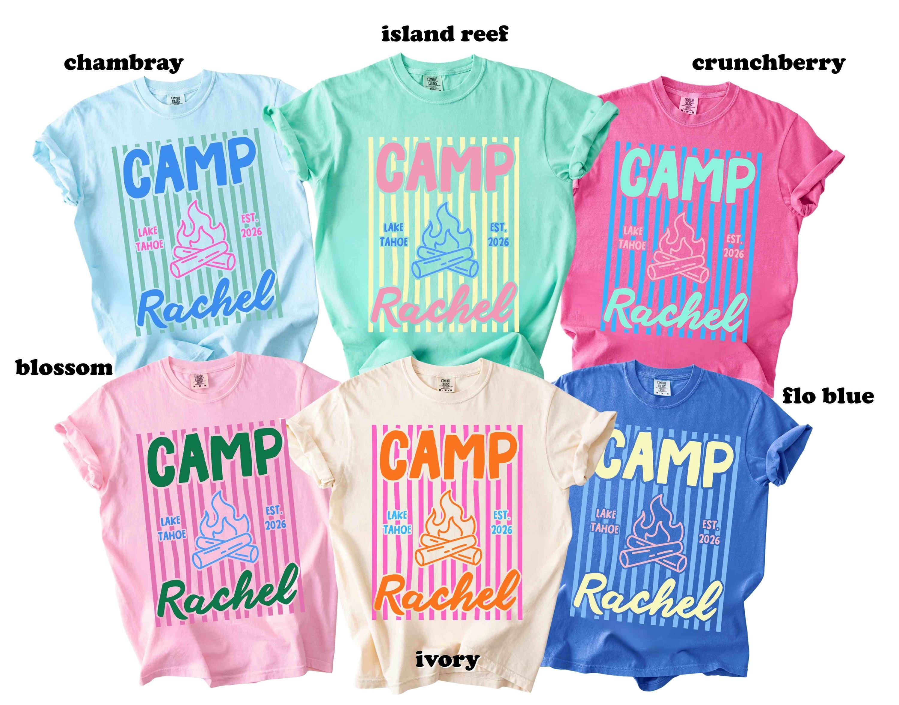 Custom Camping Bachelorette Shirts Comfort Colors Girls Trip Tshirts