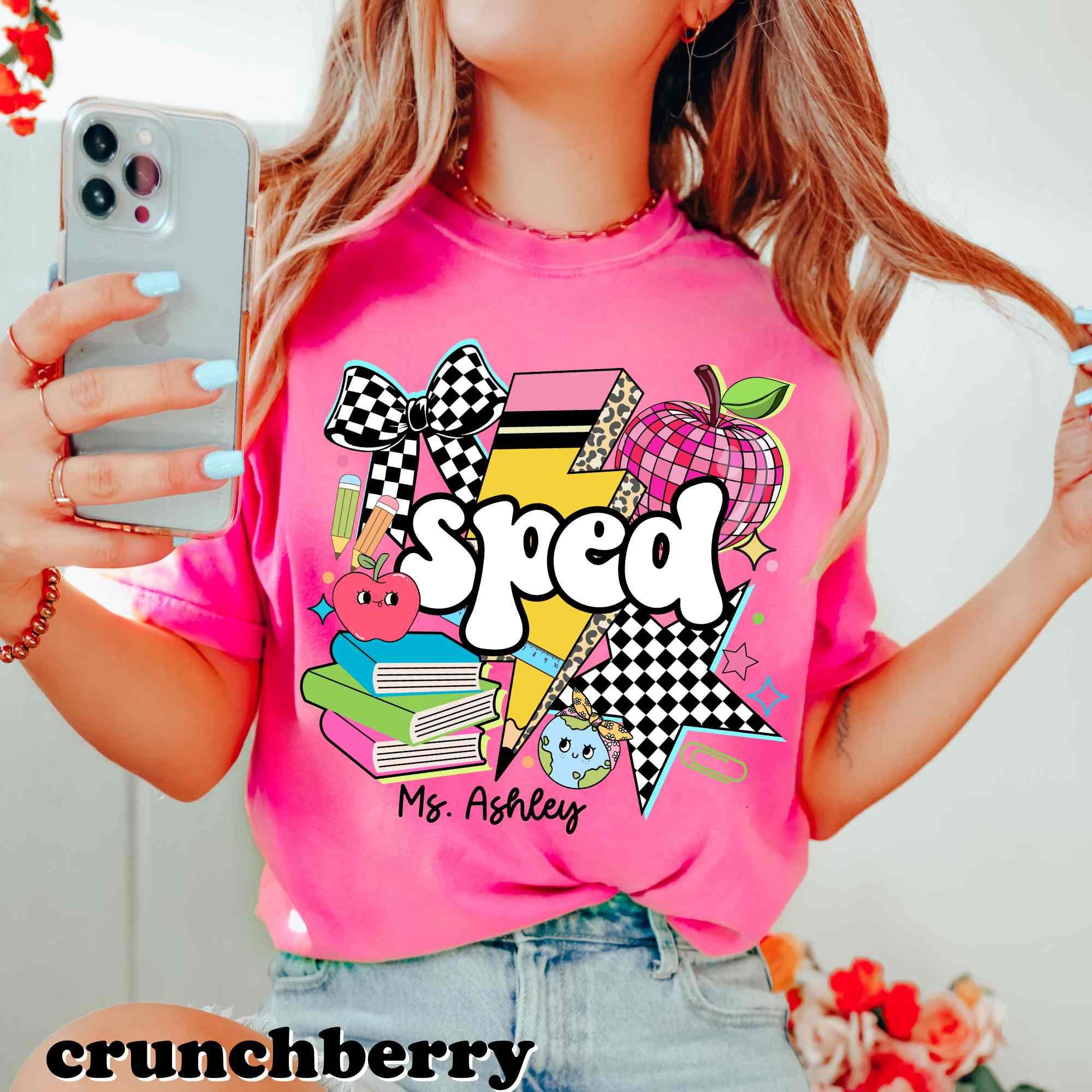 Comfort Colors Teacher Shirt Sped Teacher Personalized Teacher Shirt Custom Name Special Education Teacher Gift Back to School SPED Team