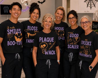 Funny Dental Halloween Shirt Personalized Halloween Dental Shirt Custom Dental Practice Dental Office Shirts Matching Group Shirts Hygienist