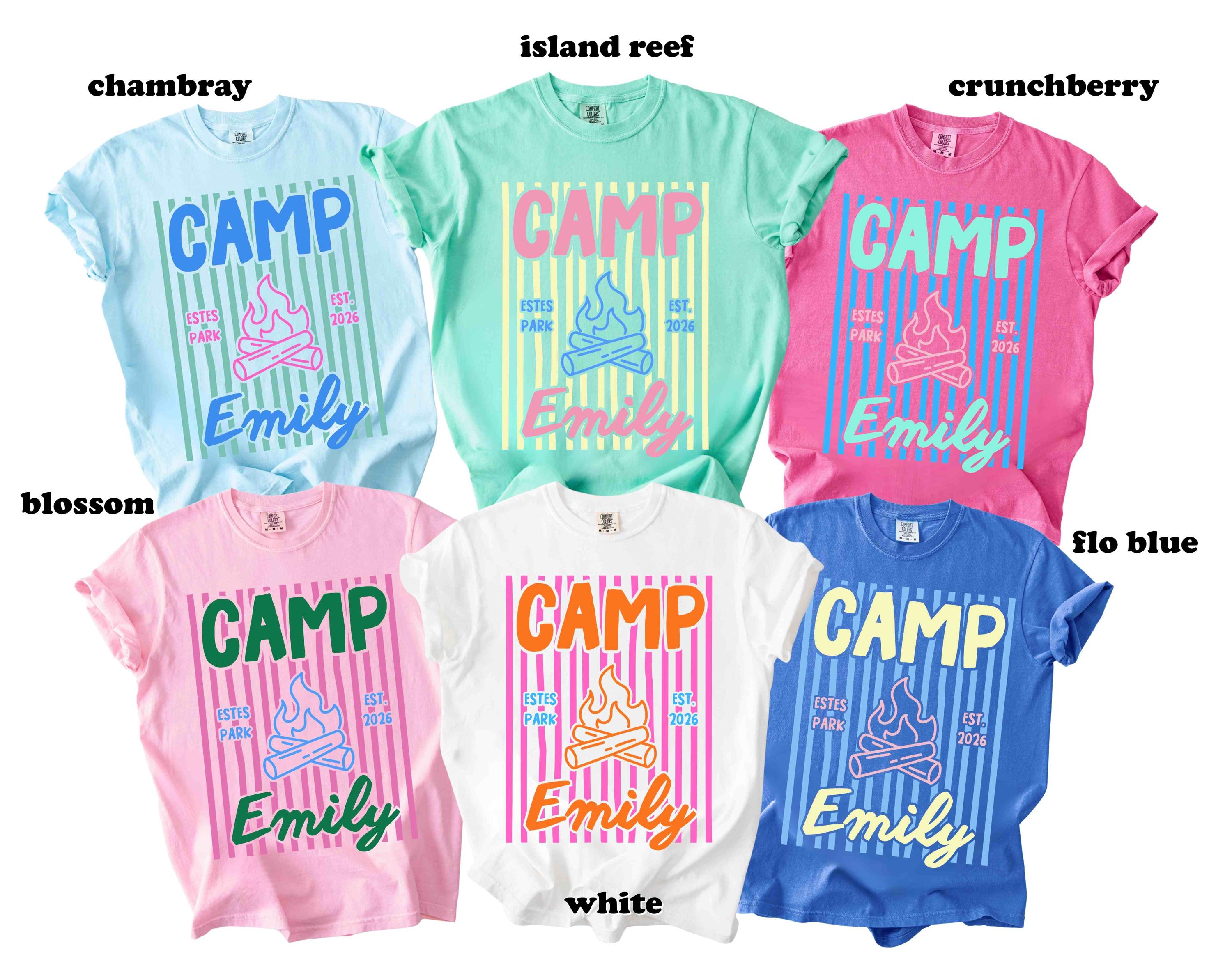 Custom Camping Bachelorette Shirts Comfort Colors Girls Trip Tshirts