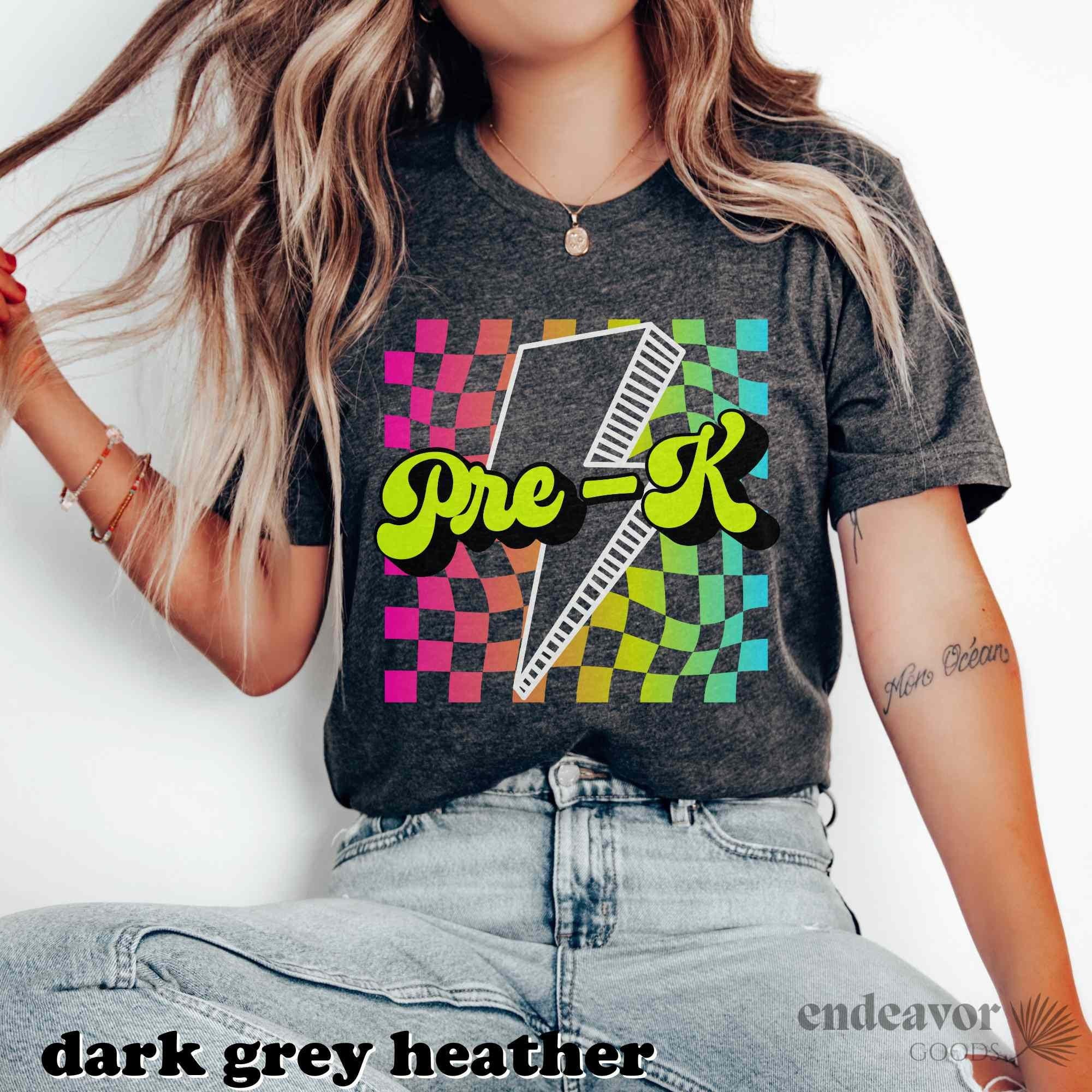 Pre-K Teacher Shirts Prek Teacher Tshirt Back To School Retro Pre-K Teaching Team Matching Shirt Appreciation Gift Checkered 90s