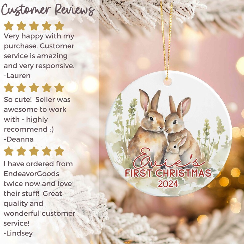 Baby's First Christmas Ornament 2024 Personalized First Christmas