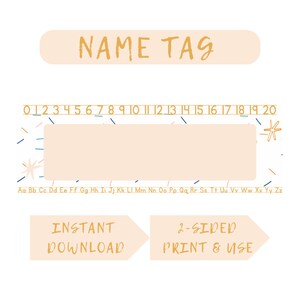 Editable School Desk Name Tag, Name Tag, Student Name Tag, Teacher Organization, Back to school, Canva Editable, Printable, Instant Download