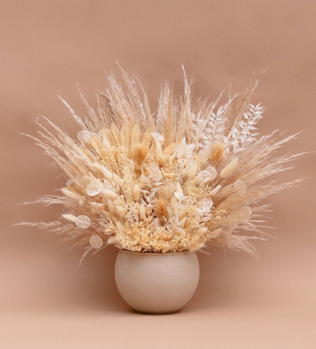 Bleach White Dried Arrangement in Vase Etsy