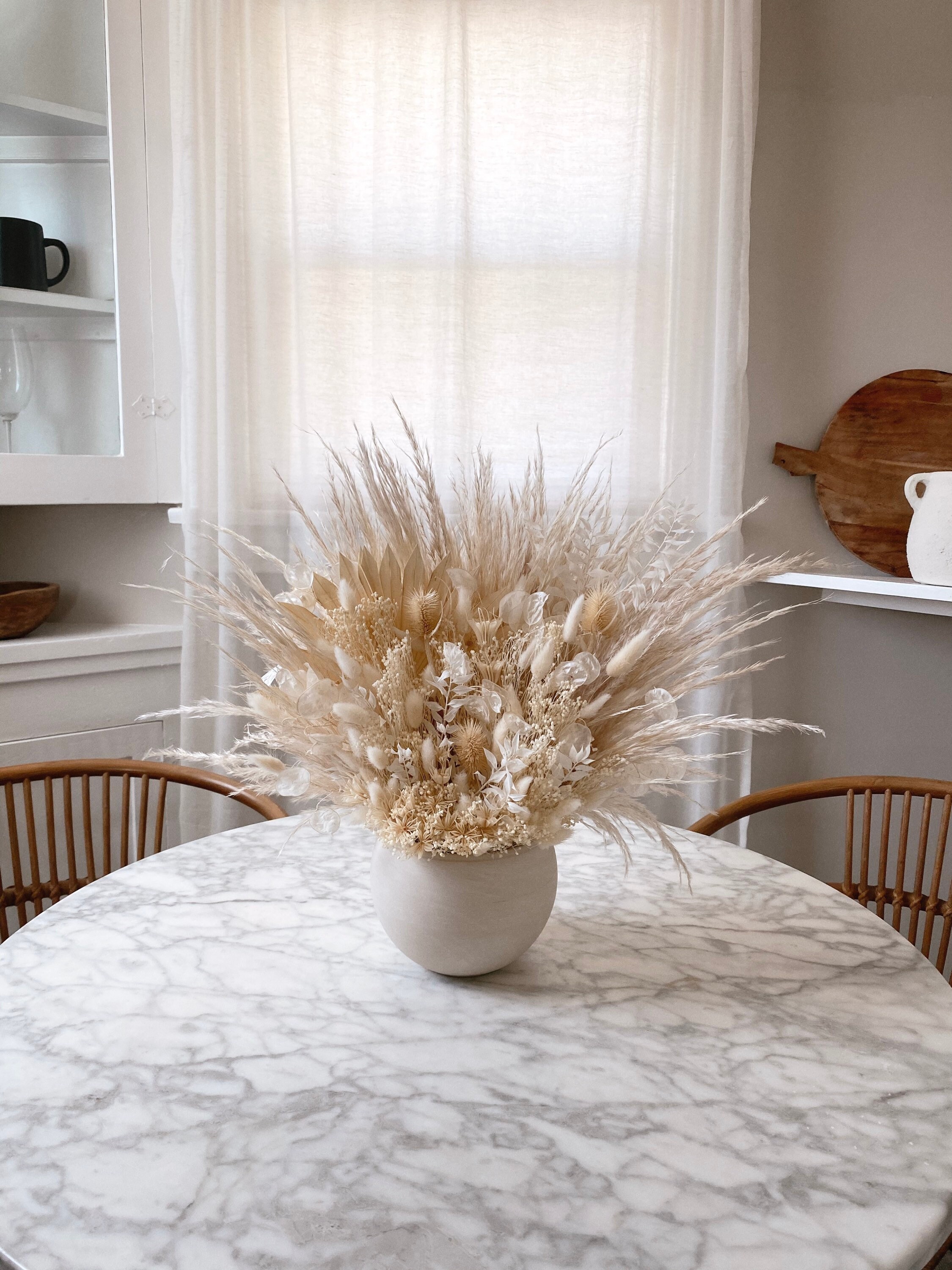 Bleach White Dried Arrangement in Vase Etsy