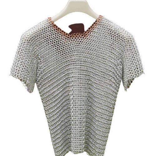 Aluminium butted chainmail t-shirt shops with copper neck trim MEDIEVAL CHAINMAIL