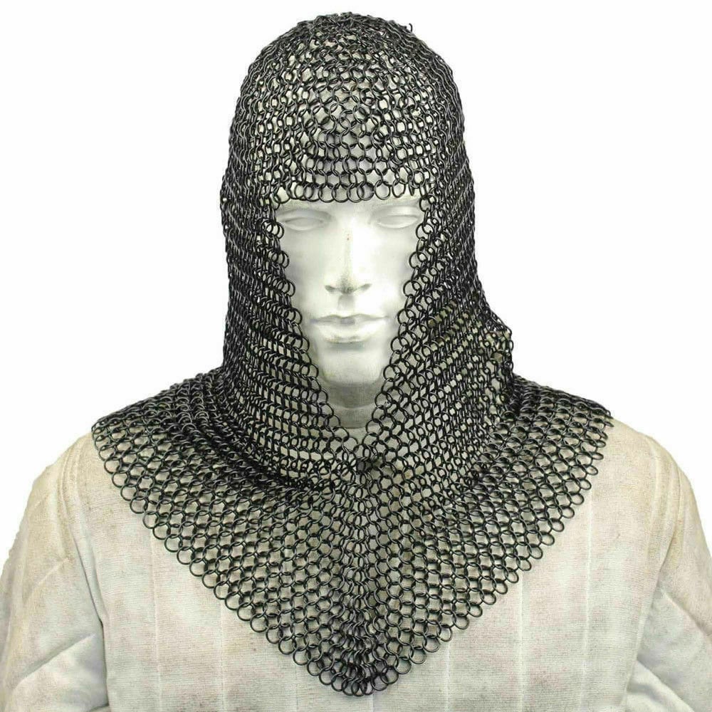 Black Knights Steel Chainmail Chain Mail Coif Armor Hood for Etsy