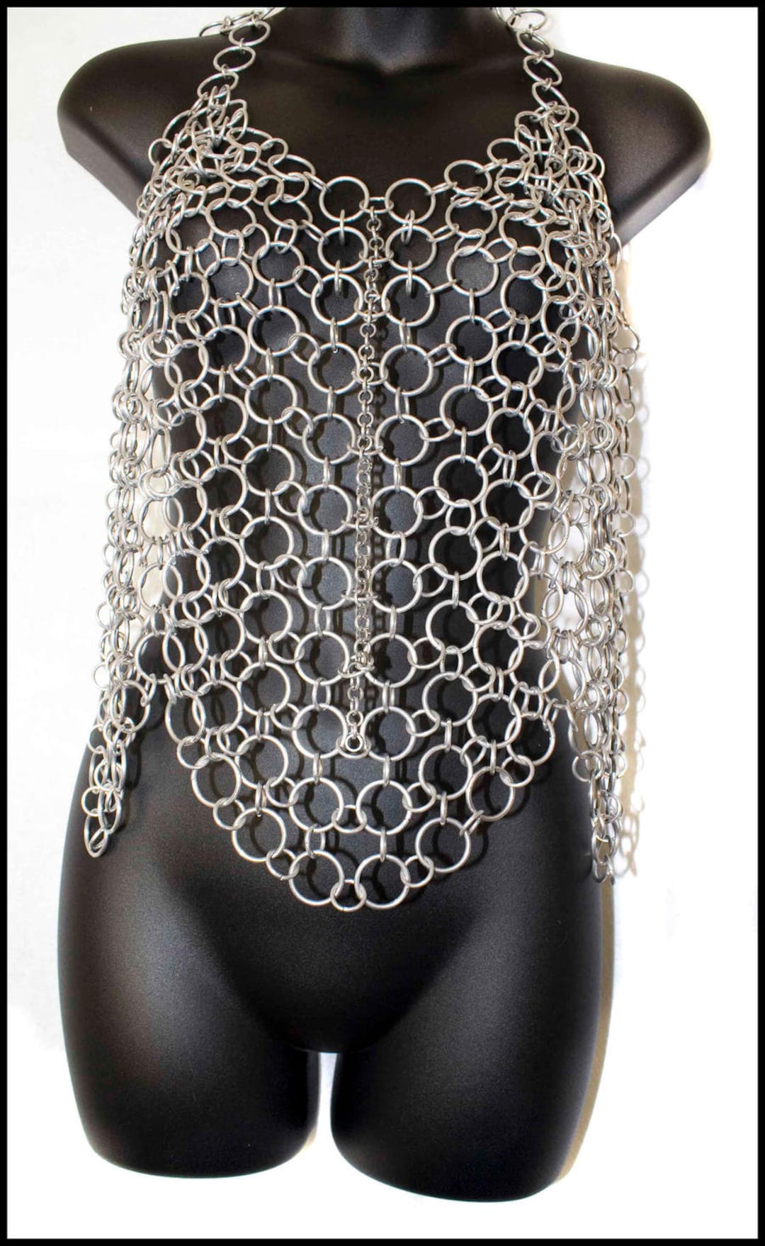 ALUMINIUM Long CHAINMAIL Halter TOP Butted Ring Top - Etsy
