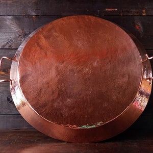 Hammered Copper Paella Pan - Hand Hammered Cooking Pan - Omelette Pan for Kitchen Restaurant - Vintage Copper Pan - Frying Pan - Egg Pan