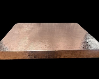 Square Copper Tabletop | Handmade Hammered Copper Table Top | Custom Metal Table | Amoretti Brothers