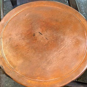 Copper Table Top - Round - Hammered with Engraved Decor - Patina