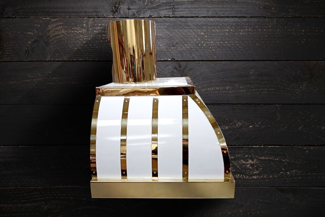 Custom French White & Brass Kitchen Range Hood BISTRO Etsy