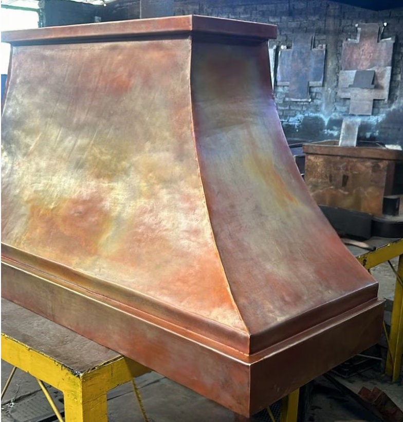 Hammered Copper Kitchen Range Hood -  Copper Range Hood for Luxury Kitchens - Modern Design - Stove Range Hood Wall Mount - FARMHOUSE