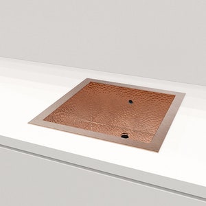 Handmade Hammered Copper Bar Sink: Undermount Kitchen Basin (17.8&quot;)