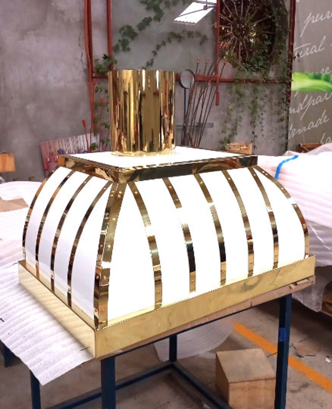 Custom French White & Brass Kitchen Range Hood BISTRO Etsy