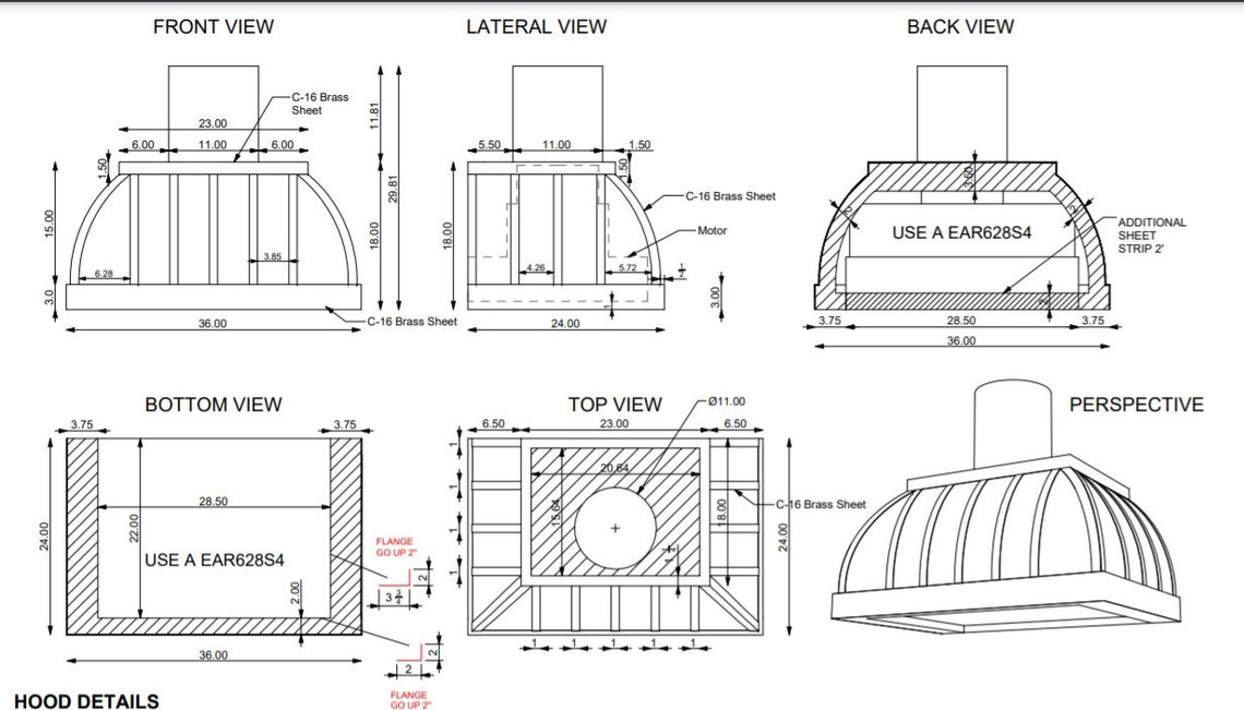 Custom French White & Brass Kitchen Range Hood BISTRO Etsy
