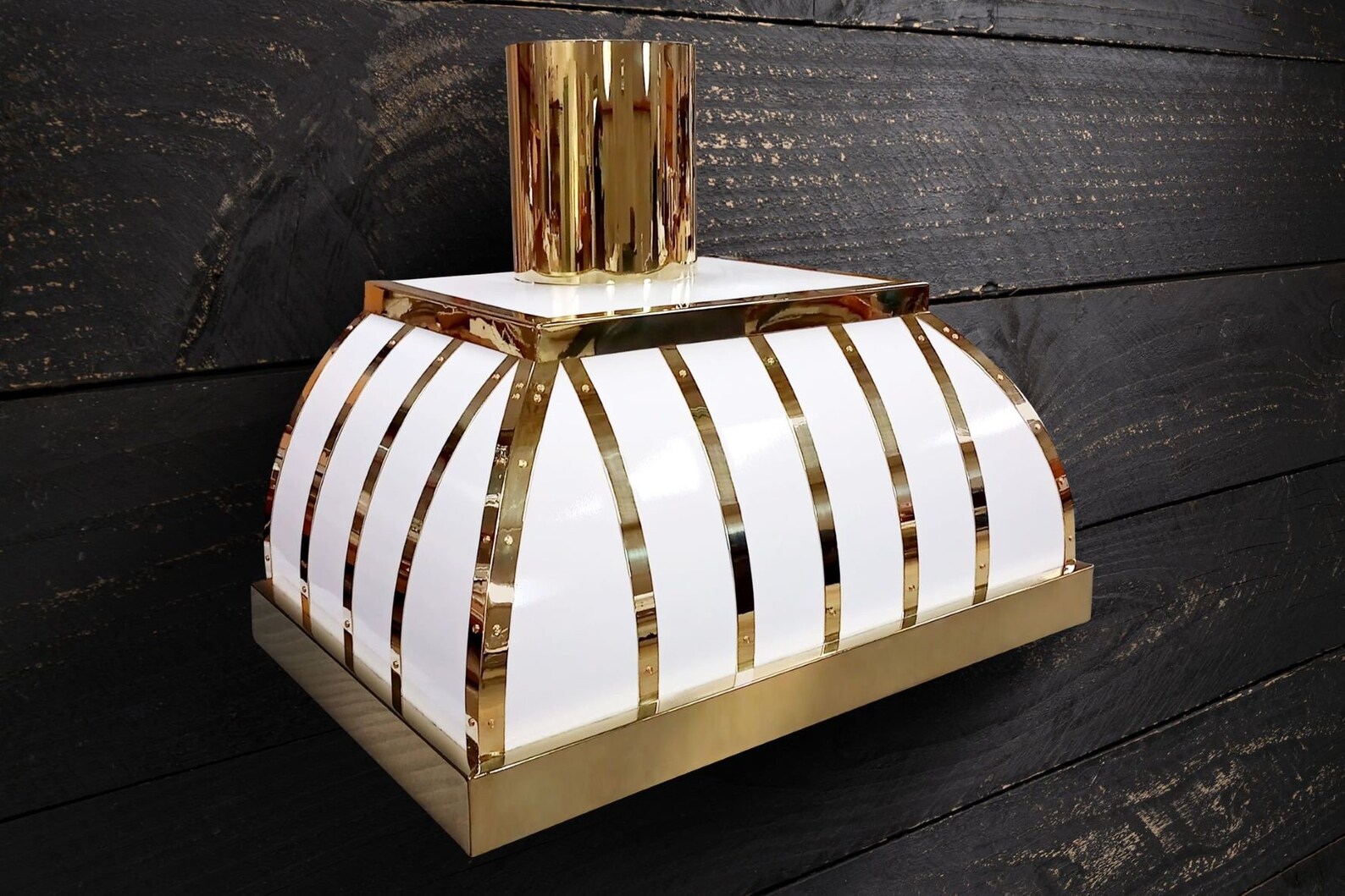 Custom French White & Brass Kitchen Range Hood BISTRO Etsy