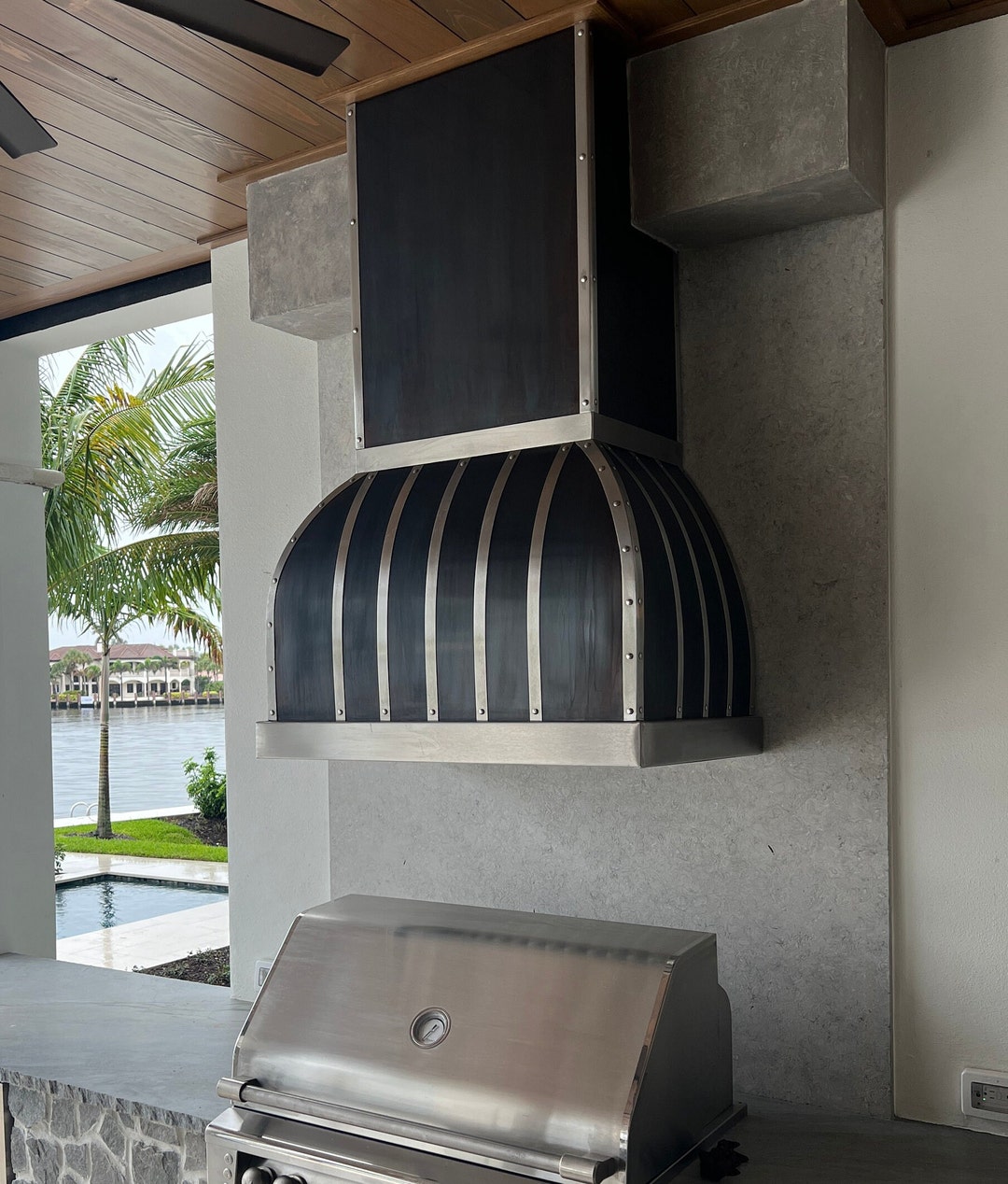 Buy Black Stainless Steel BBQ Range Hood Modern Exterior Kitchen Vent  Online in India