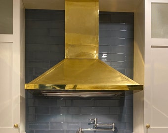 Modern European Brass Kitchen Range Hood - FRANCESCA - Custom Brass Range Hood - High Quality Vent Hood - Stove Cover for Kitchen Vent
