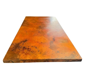 Rectangular Copper Tabletop | Handmade Hammered Copper Dining Table Top | Custom Metal Surface